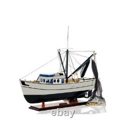 Shrimp Boat Model Sculpture LxWxH 25x13.5x22 Wooden LxWxH 25x13.5x22