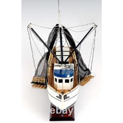 Shrimp Boat Model Sculpture LxWxH 25x13.5x22 Wooden LxWxH 25x13.5x22