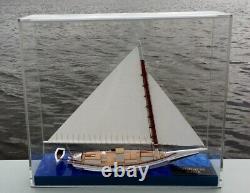 Skipjack Sailboat, Chesapeake Oyster Boat, Waterline Model, Bay Blue, with Case