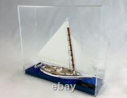 Skipjack Sailboat, Chesapeake Oyster Boat, Waterline Model, Bay Blue, with Case