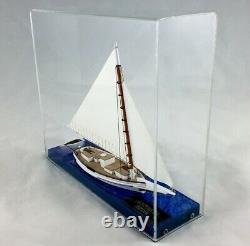 Skipjack Sailboat, Chesapeake Oyster Boat, Waterline Model, Bay Blue, with Case