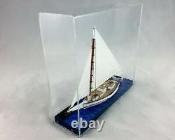 Skipjack Sailboat, Chesapeake Oyster Boat, Waterline Model, Bay Blue, with Case