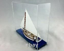 Skipjack Sailboat, Chesapeake Oyster Boat, Waterline Model, Bay Blue, with Case