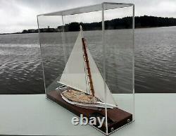 Skipjack Sailboat, Chesapeake Oyster Boat, Waterline Model, Mahogany, with Case