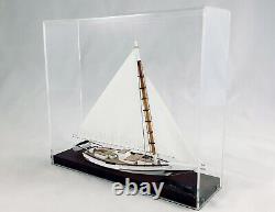 Skipjack Sailboat, Chesapeake Oyster Boat, Waterline Model, Mahogany, with Case