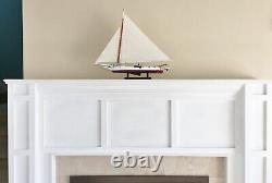 Skipjack Sailboat Model, Chesapeake Bay Oyster Boat, Sails Raised, With Stand