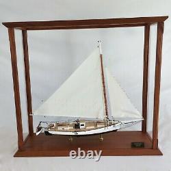 Skipjack Sailboat Model, Chesapeake Oyster Boat, Sails Up, With Display Case