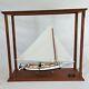 Skipjack Sailboat Model, Chesapeake Oyster Boat, Sails Up, With Display Case