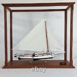 Skipjack Sailboat Model, Chesapeake Oyster Boat, Sails Up, With Display Case