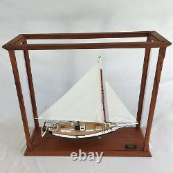 Skipjack Sailboat Model, Chesapeake Oyster Boat, Sails Up, With Display Case