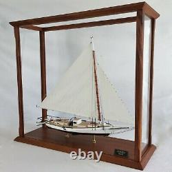 Skipjack Sailboat Model, Chesapeake Oyster Boat, Sails Up, With Display Case