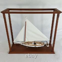 Skipjack Sailboat Model, Chesapeake Oyster Boat, Sails Up, With Display Case