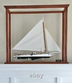 Skipjack Sailboat Model, Chesapeake Oyster Boat, Sails Up, With Display Case