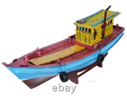 South Vietnam Fishing Refugee Boat Wood Model 28 Tau Vuot Bien Built Ship New