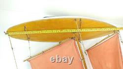 Star Classic Vintage Large Wood Model Boat Adjustable Sailing Boating Pond Yacht