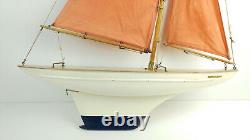 Star Classic Vintage Large Wood Model Boat Adjustable Sailing Boating Pond Yacht