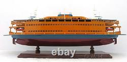 Staten Island Ferry Boat Wooden Model 24 Handcrafted Statue of Liberty Ship