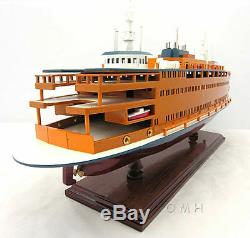 Staten Island Ferry Boat Wooden Model 24 Handcrafted Statue of Liberty Ship