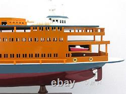 Staten Island Ferry Boat Wooden Model 24 Handcrafted Statue of Liberty Ship