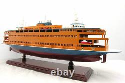 Staten Island Ferry Boat Wooden Model 24 Handcrafted Statue of Liberty Ship