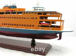 Staten Island Ferry Boat Wooden Model 24 Handcrafted Statue of Liberty Ship