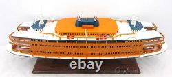 Staten Island Ferry Boat Wooden Model 24 Handcrafted Statue of Liberty Ship