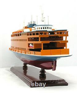 Staten Island Ferry Boat Wooden Model 24 Handcrafted Statue of Liberty Ship