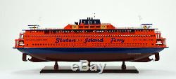 Staten Island Ferry Boat Wooden Model 32 Handmade Statue of Liberty Ship