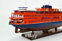 Staten Island Ferry Boat Wooden Model 32 Handmade Statue of Liberty Ship