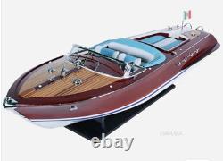 Stunning 35 Riva Aquarama Wooden Speedboat Model Handcrafted Mahogany
