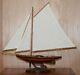 Stunning Large Hand Carved Wooden Model Boat Working Rudder Large Sails Nice