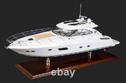 Sundancer Motor Yacht 70cm Handmade Wooden Model Speed Boat Gift Decoration