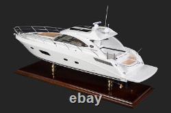 Sundancer Motor Yacht 70cm Handmade Wooden Model Speed Boat Gift Decoration