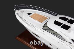 Sundancer Motor Yacht 70cm Handmade Wooden Model Speed Boat Gift Decoration