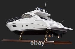 Sundancer Motor Yacht 70cm Handmade Wooden Model Speed Boat Gift Decoration