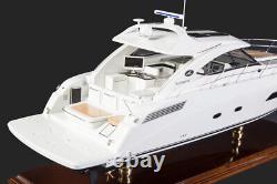 Sundancer Motor Yacht 70cm Handmade Wooden Model Speed Boat Gift Decoration