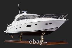 Sundancer Motor Yacht 70cm Handmade Wooden Model Speed Boat Gift Decoration