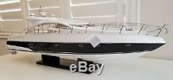 Sunseeker Predator 62 Yacht Handmade Wooden Boat Model 35