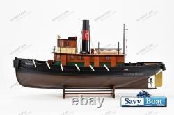 TAURUS LIGHTED tug steam boat 36 fully built wood model with stand