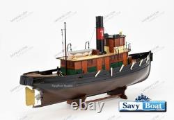 TAURUS LIGHTED tug steam boat 36 fully built wood model with stand