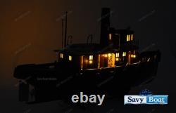 TAURUS LIGHTED tug steam boat 36 fully built wood model with stand