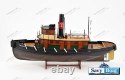 TAURUS LIGHTED tug steam boat 36 fully built wood model with stand