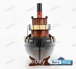 TAURUS LIGHTED tug steam boat 36 fully built wood model with stand