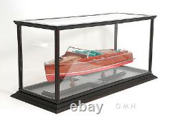 Table Top Model Display Case Wooden Cabinet 36 Runabout & Speed Boats New