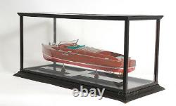 Table Top Model Display Case Wooden Cabinet 36 Runabout & Speed Boats New