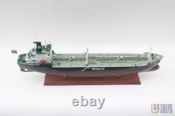Texaco Stockholm 80cm Model Ship Detailed Wooden Oil Tanker Display