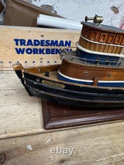 The Baltimore Tugboat Large Wooden Ship Model With Brass Fittings