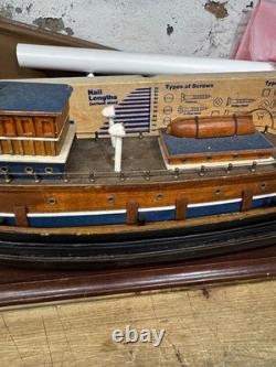 The Baltimore Tugboat Large Wooden Ship Model With Brass Fittings