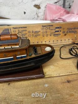 The Baltimore Tugboat Large Wooden Ship Model With Brass Fittings