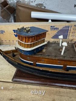 The Baltimore Tugboat Large Wooden Ship Model With Brass Fittings